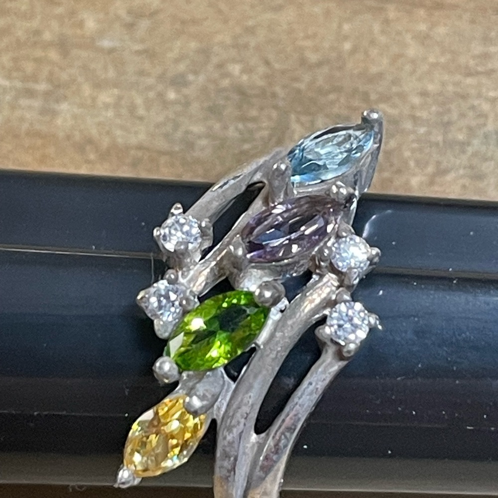 Sterling Silver Gemstones Ring size 6